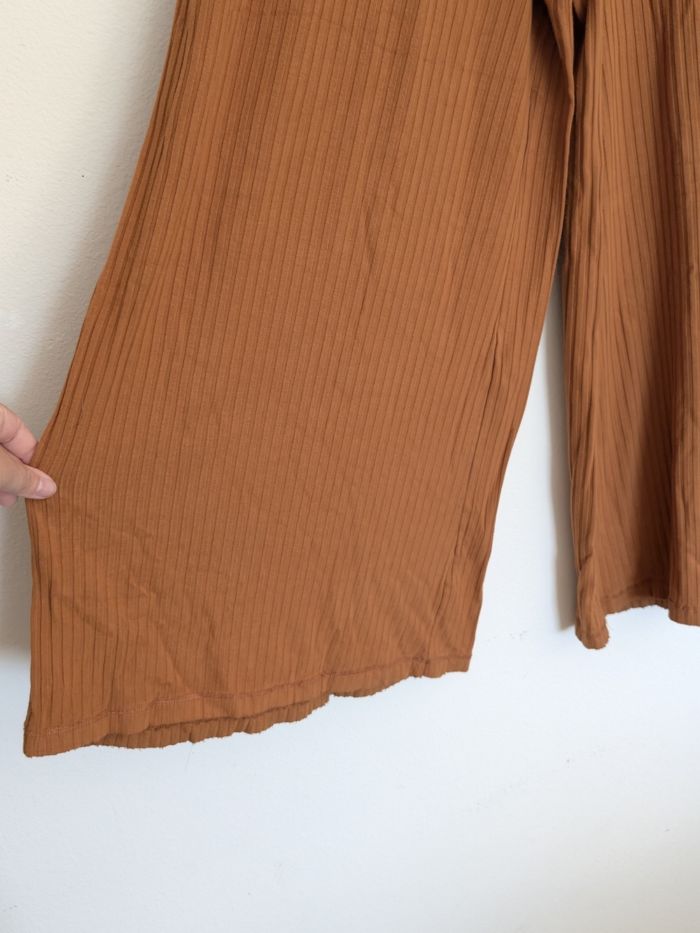 Free People Ribbed Wide-Leg Pants in Rust - Picture 4 of 7